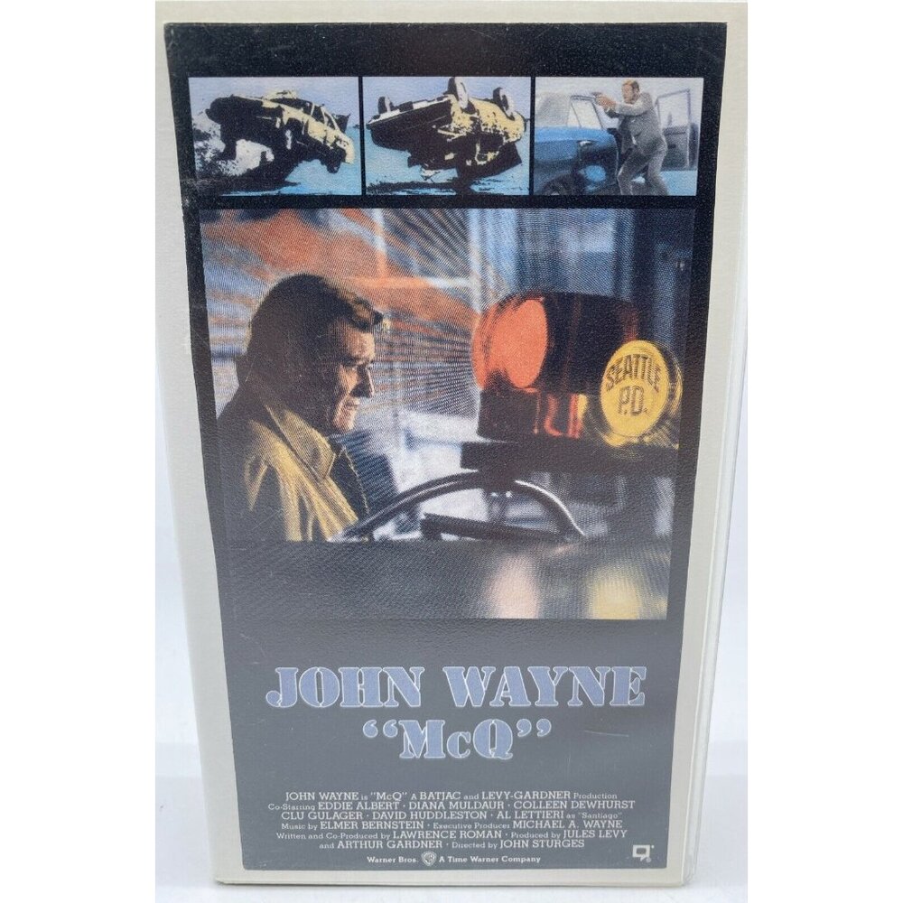 John Wayne McQ (VHS, 1995) Eddie Albert Diana Muldaur Colleen Dewhurst